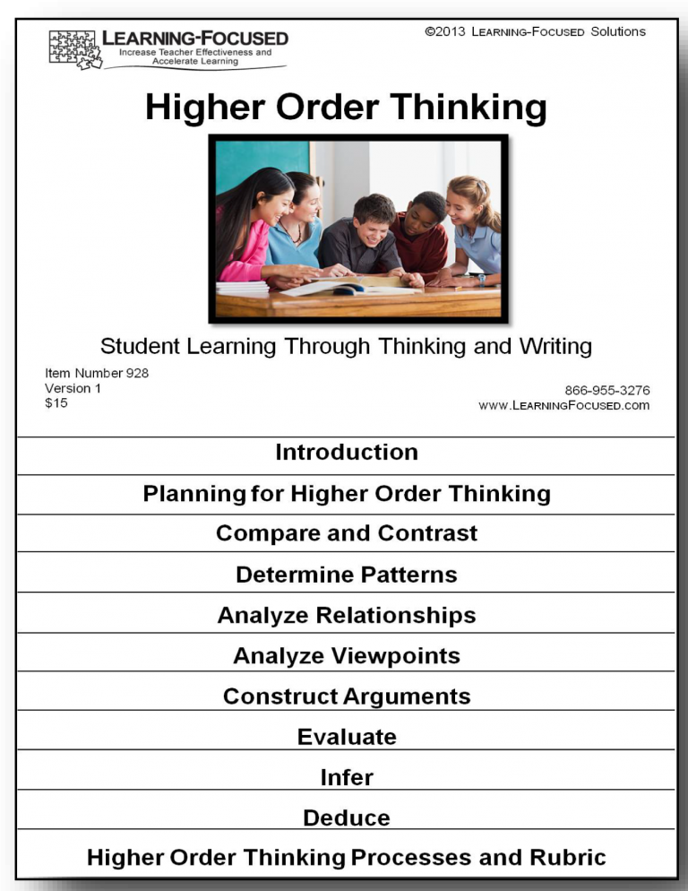 Higher Order Thinking Flipchart Learning Focused