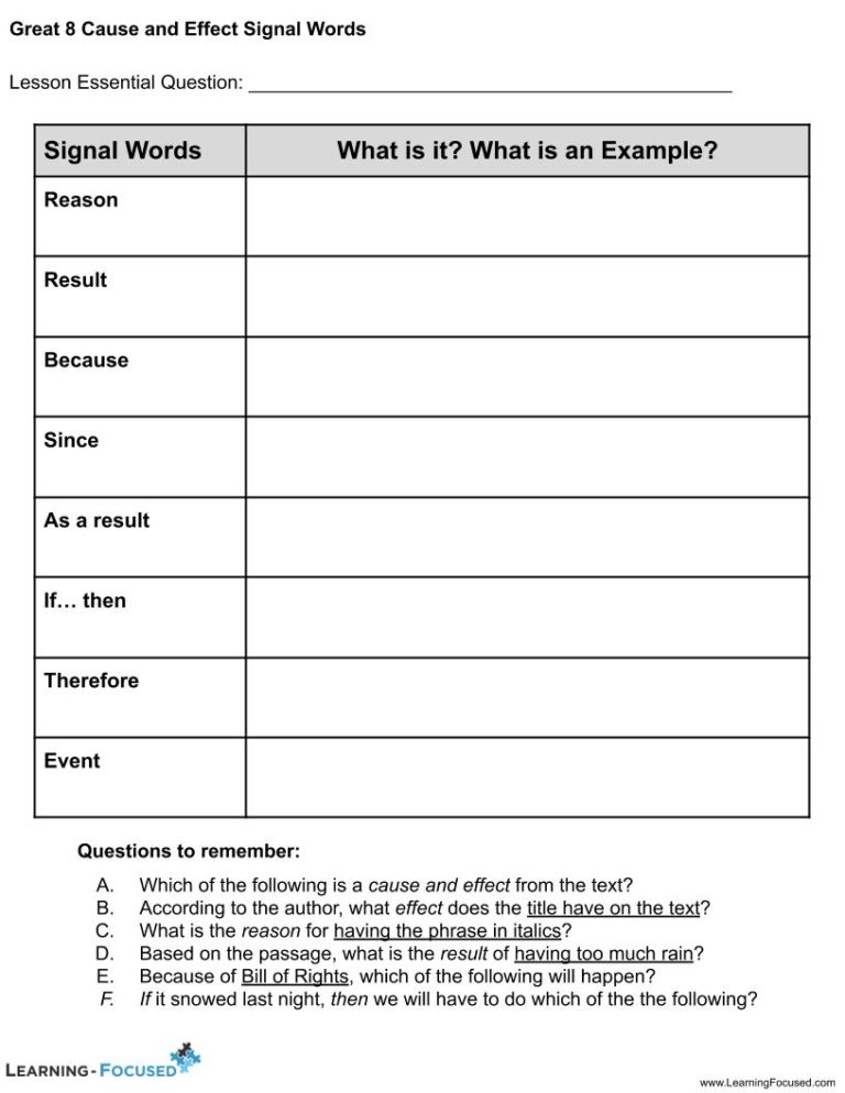 effect signal words
